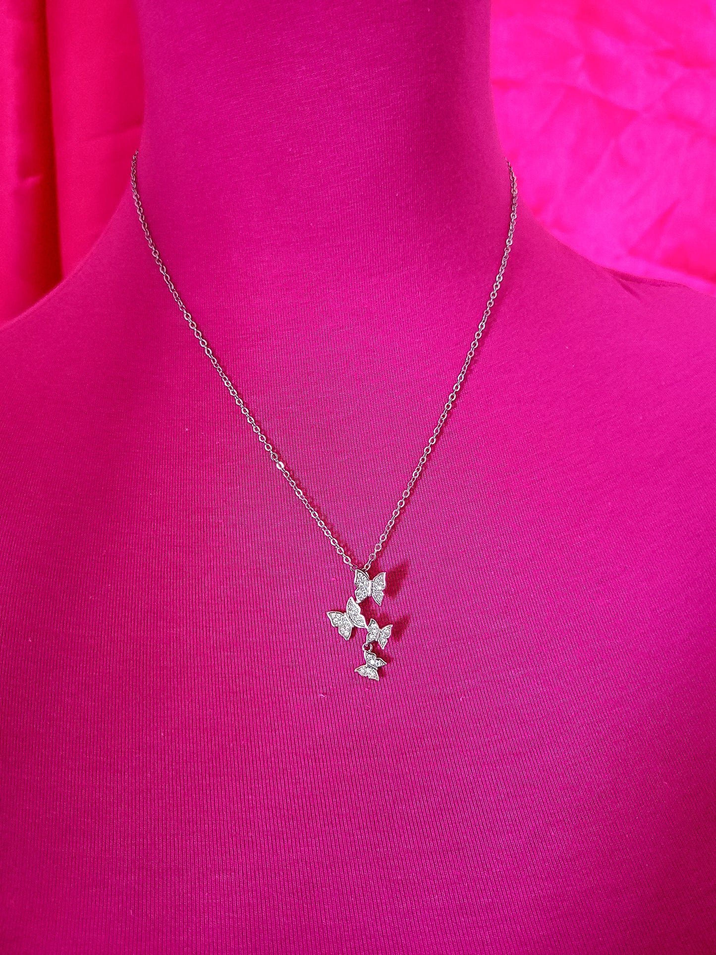 Crystal Butterfly Chain Necklace