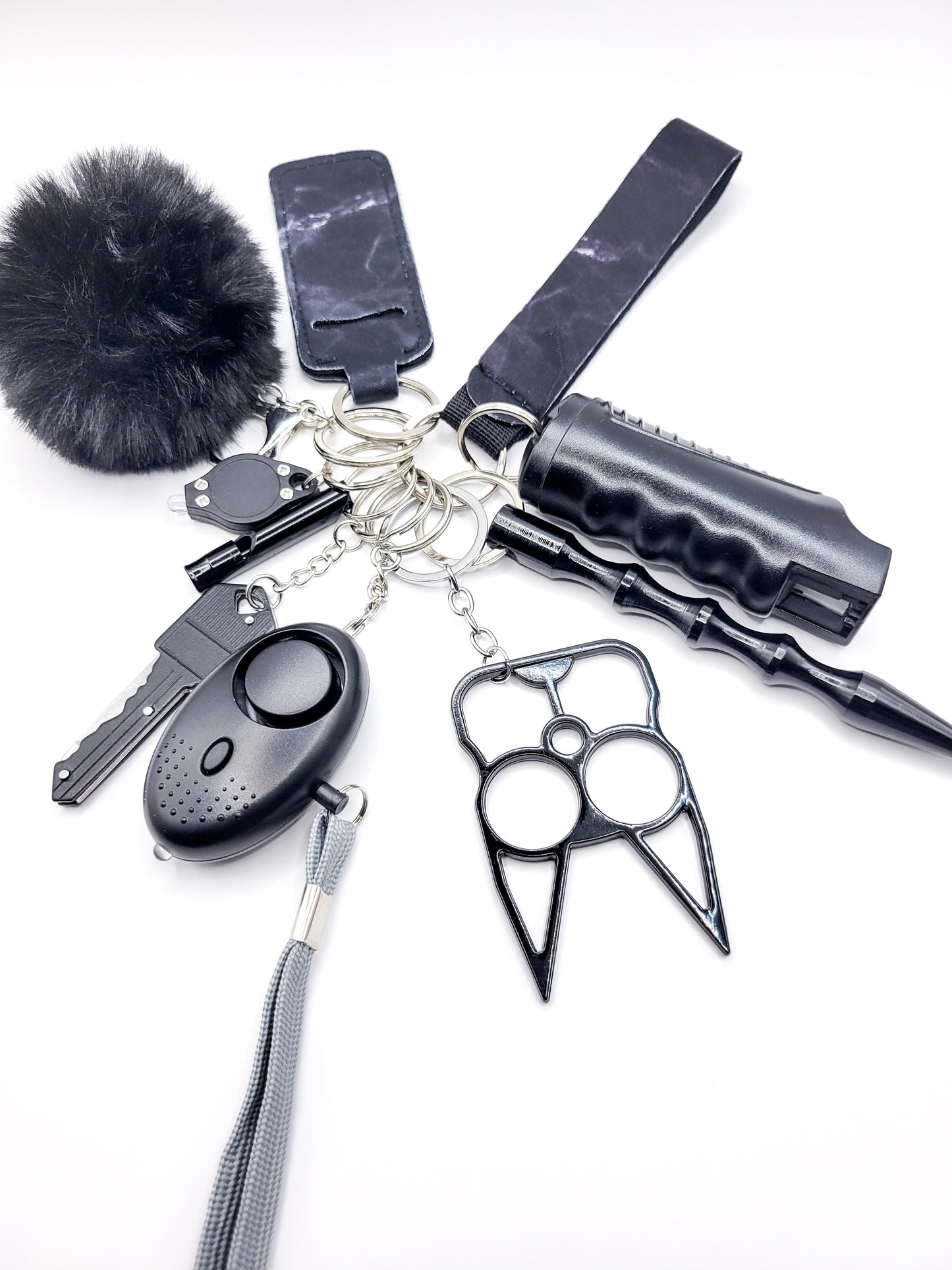 Marble Self-Defense Keychain Gift Set (BLACK)