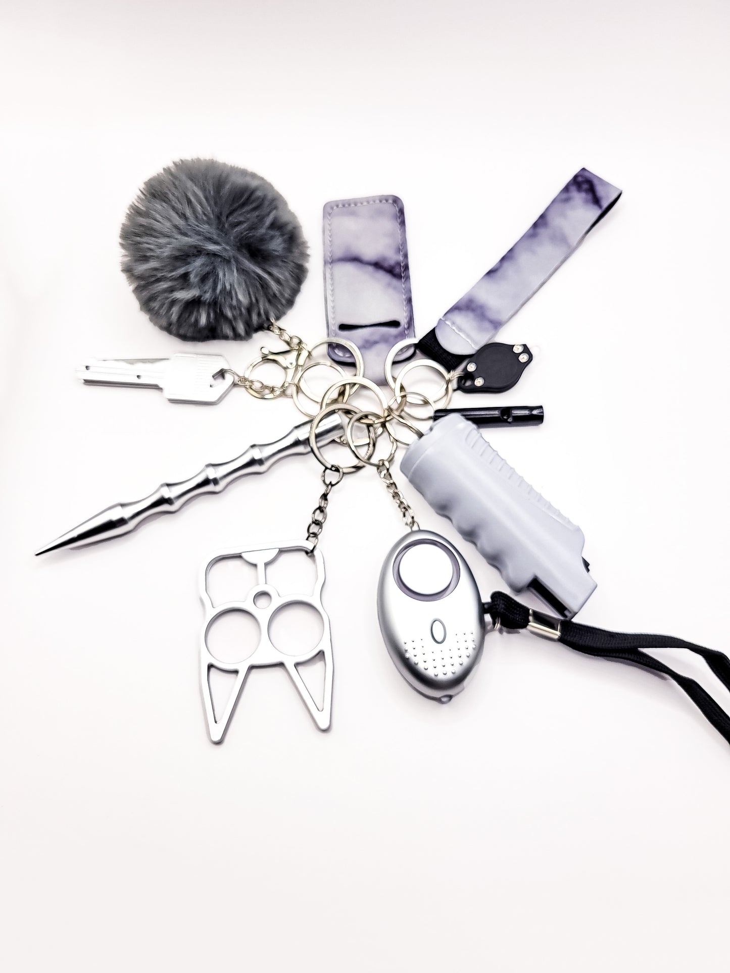 Marble Self-Defense Keychain Gift Set (GREY)