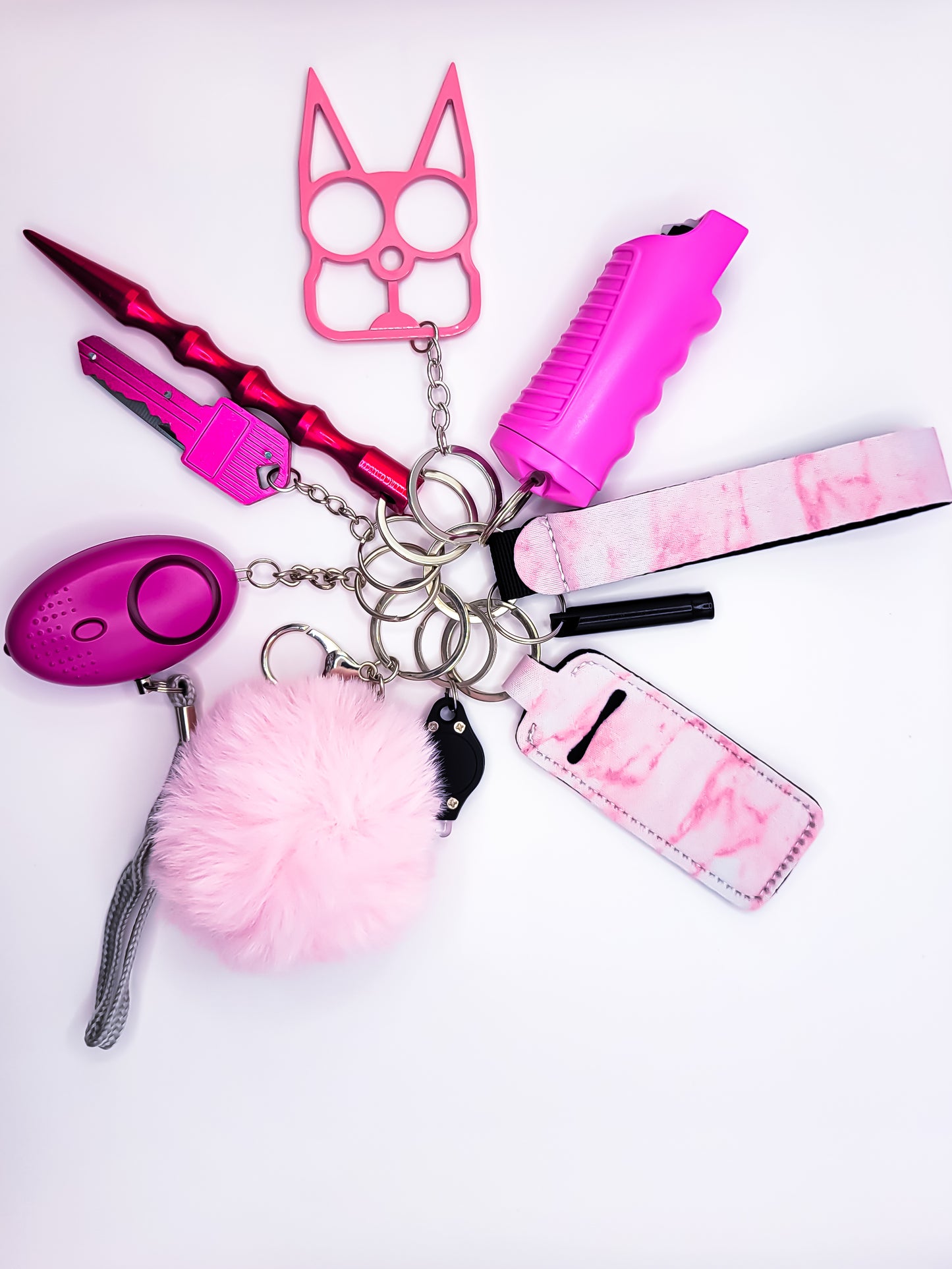 Marble Self-Defense Keychain Gift Set (PINK)