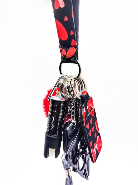 Self-Defense Keychain Gift Set (HEARTS-BLACK)