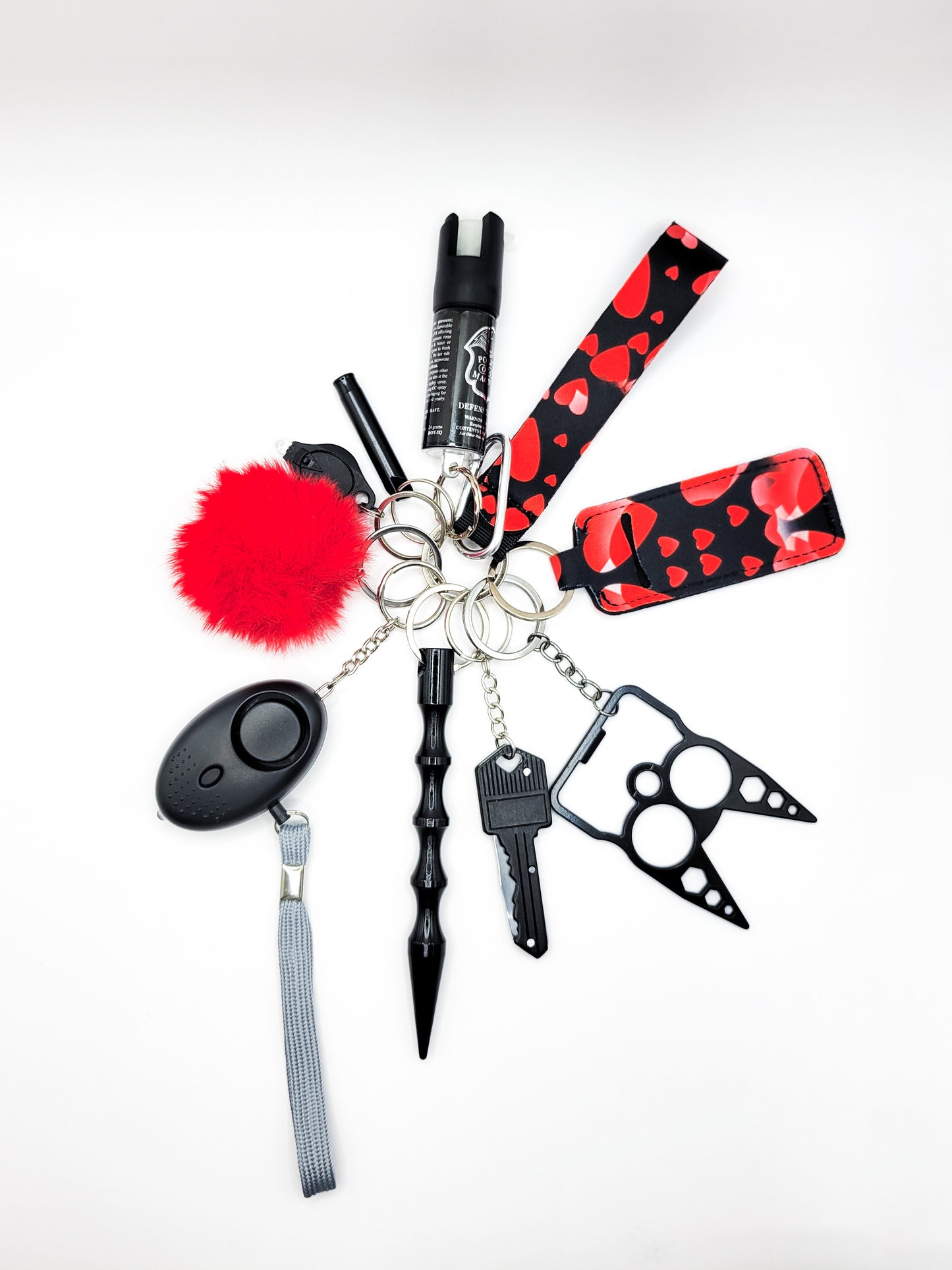 Self-Defense Keychain Gift Set (HEARTS-BLACK)