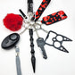 Self-Defense Keychain Gift Set (HEARTS-BLACK)