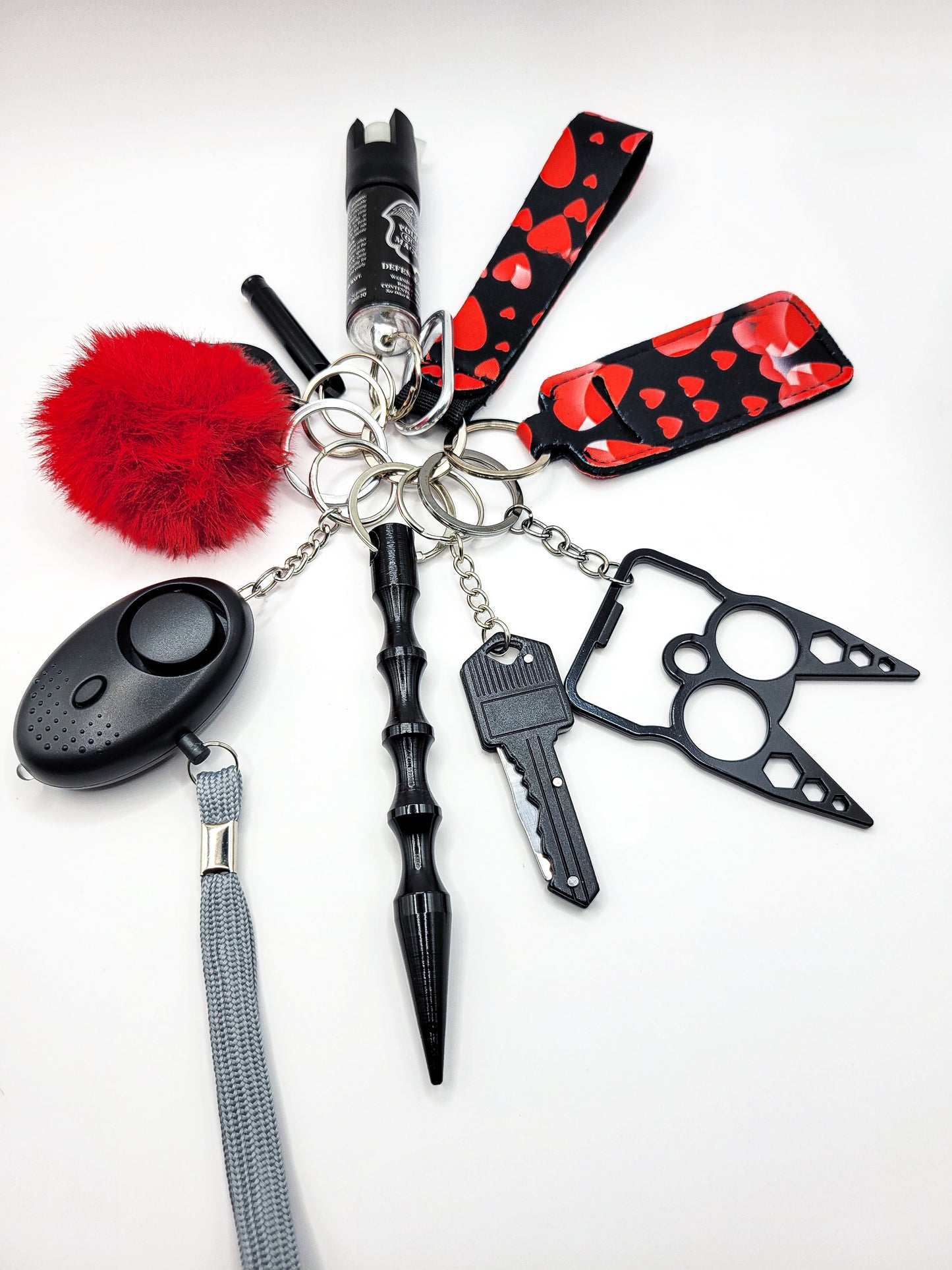 Self-Defense Keychain Gift Set (HEARTS-BLACK)