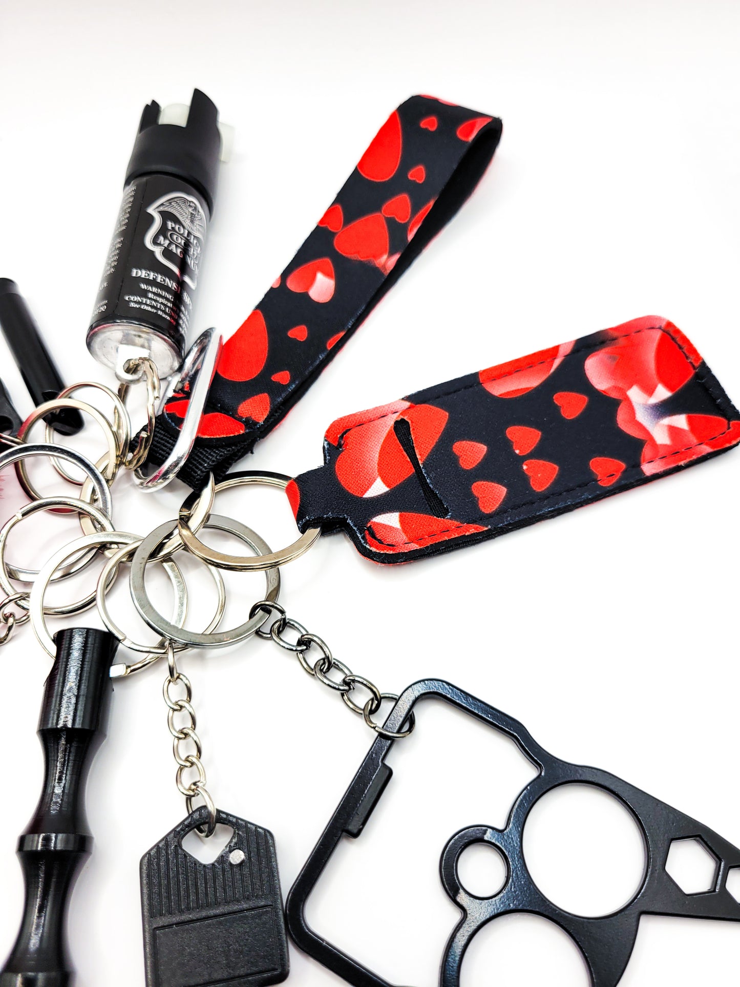 Self-Defense Keychain Gift Set (HEARTS-BLACK)