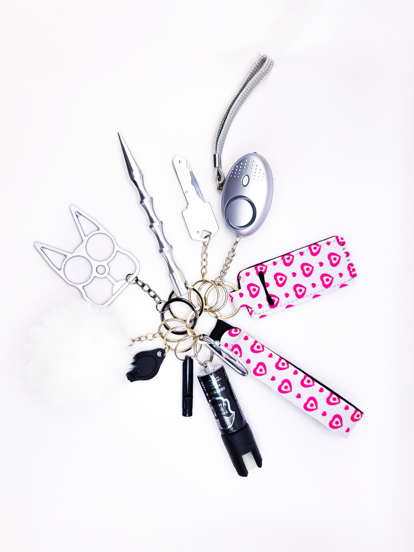 Self-Defense Keychain Gift Set (PINK HEARTS)