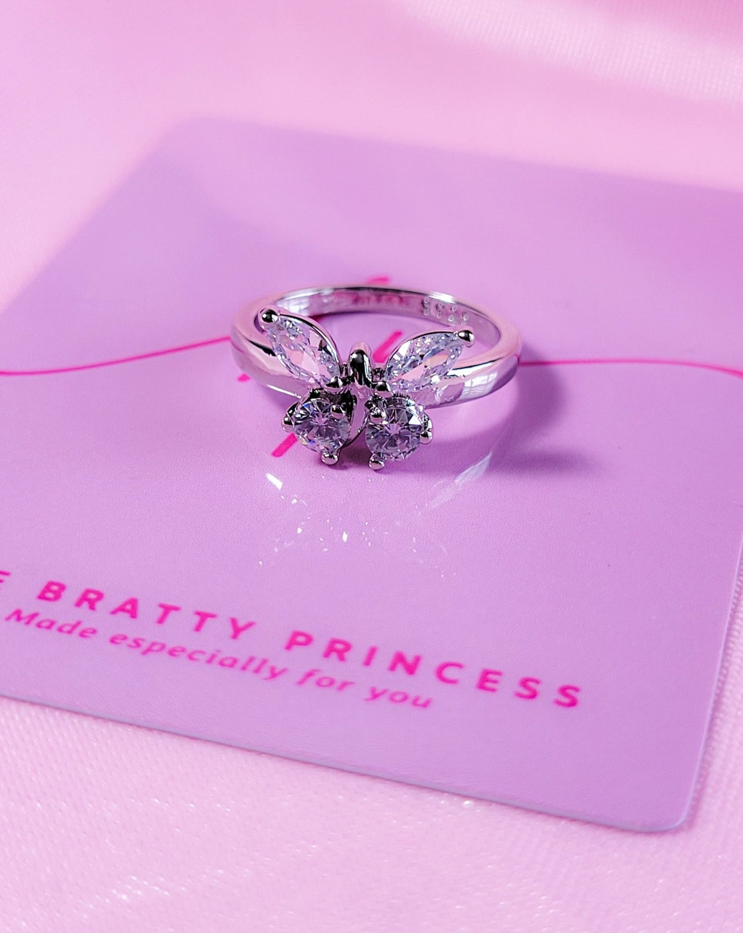 Classic Butterfly Cubic Zirconia Ring