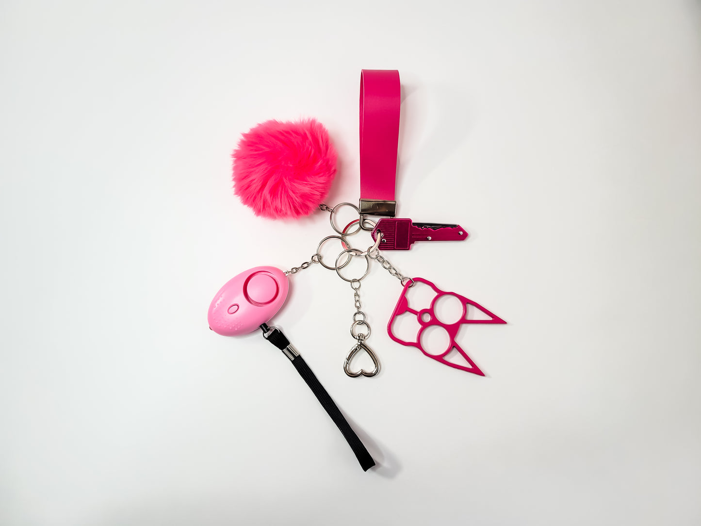 KIYA 6-Piece Self-Defense Keychain (Hot Pink)