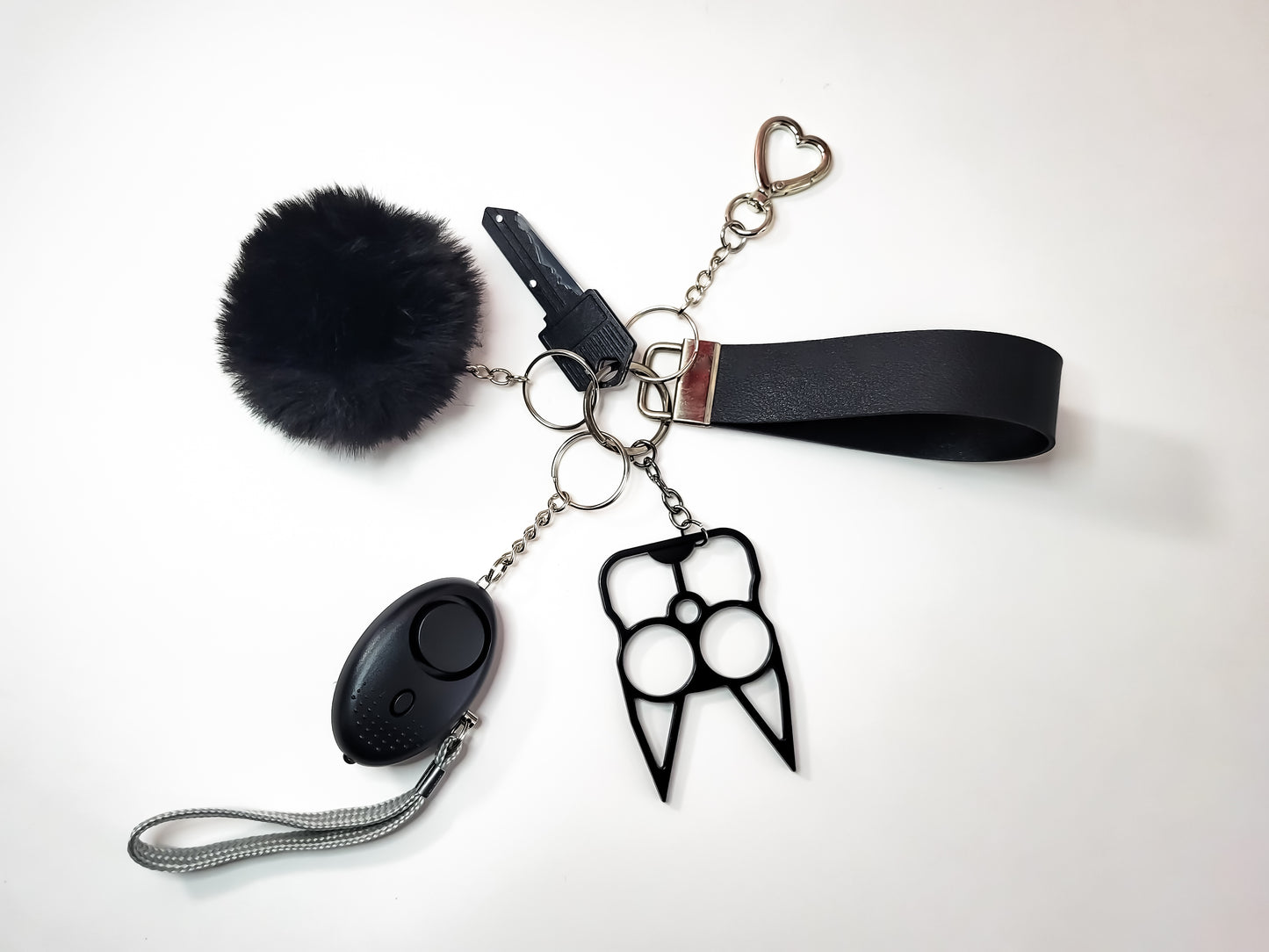 KIYA 6-Piece Self-Defense Keychain (Black)