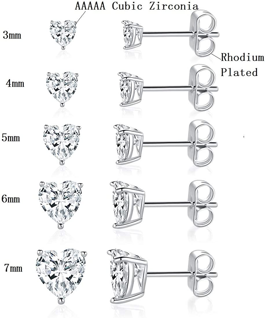 Diamond Cut Heart Necklace and Earring Set