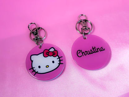 Hello Kitty Personalized Resin Keychain Charms | Customizable Kawaii Gifts for her