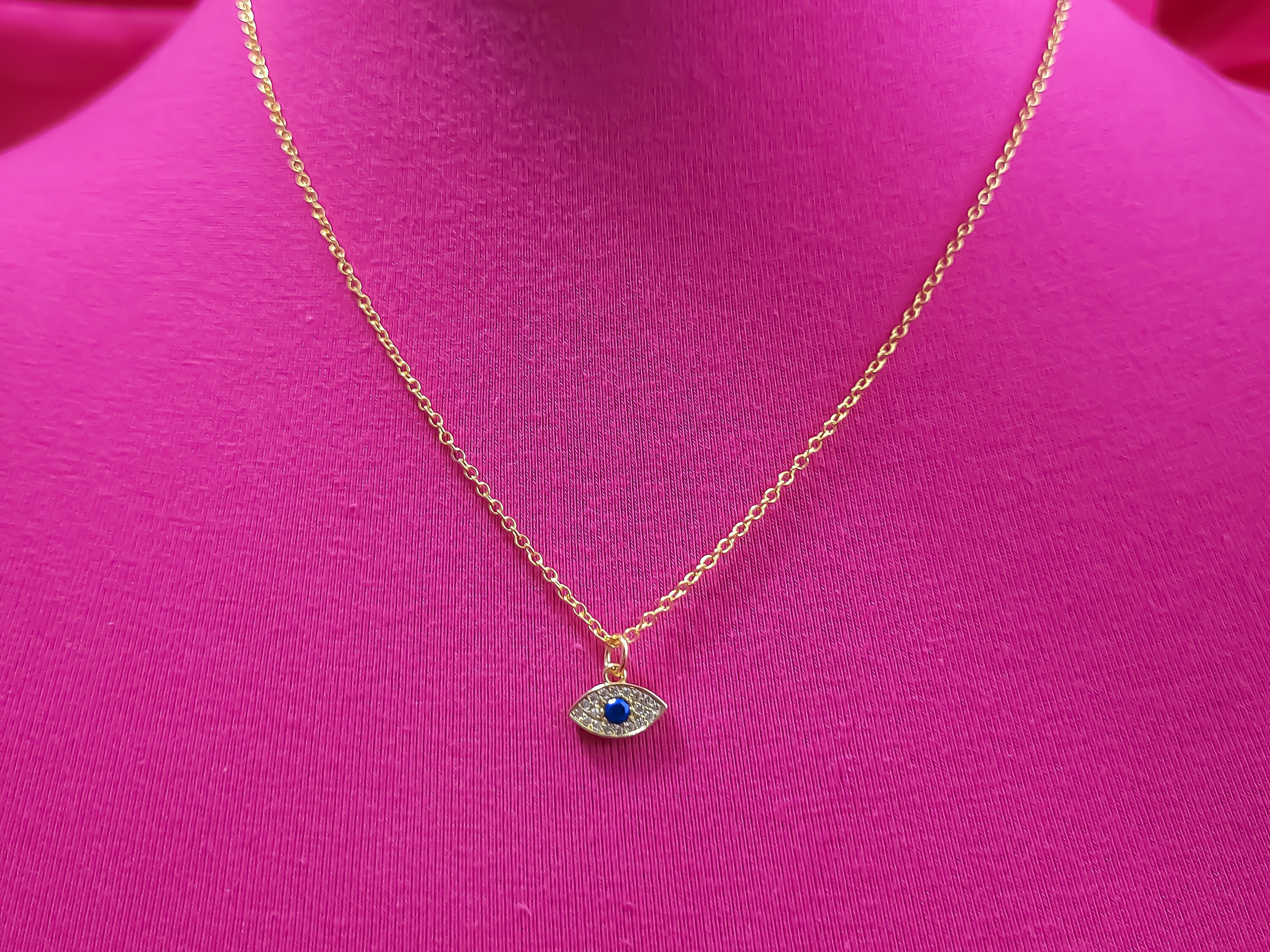 Evil eye sale necklace dainty