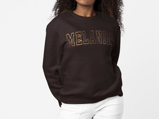 Melanin Sweatshirt S-3Xl | Melanin Brown Holographic Metallic Shirt