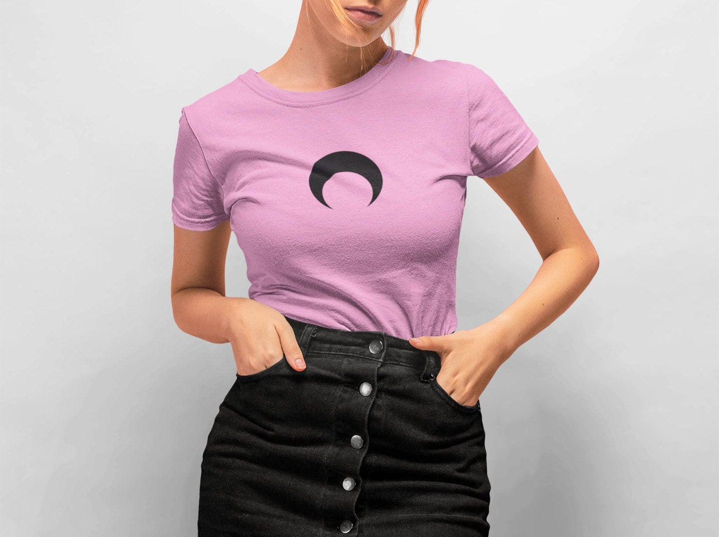 Sailor Moon Inspired Minimalist T-Shirt Shirt | Black Moon, Black Lady, Chibi Moon, Anime Shirt