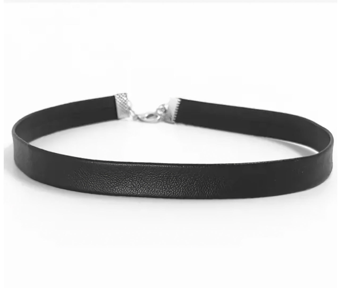 Faux Leather Choker Necklace | Gothic, Black Velvet | Y2K Inspired