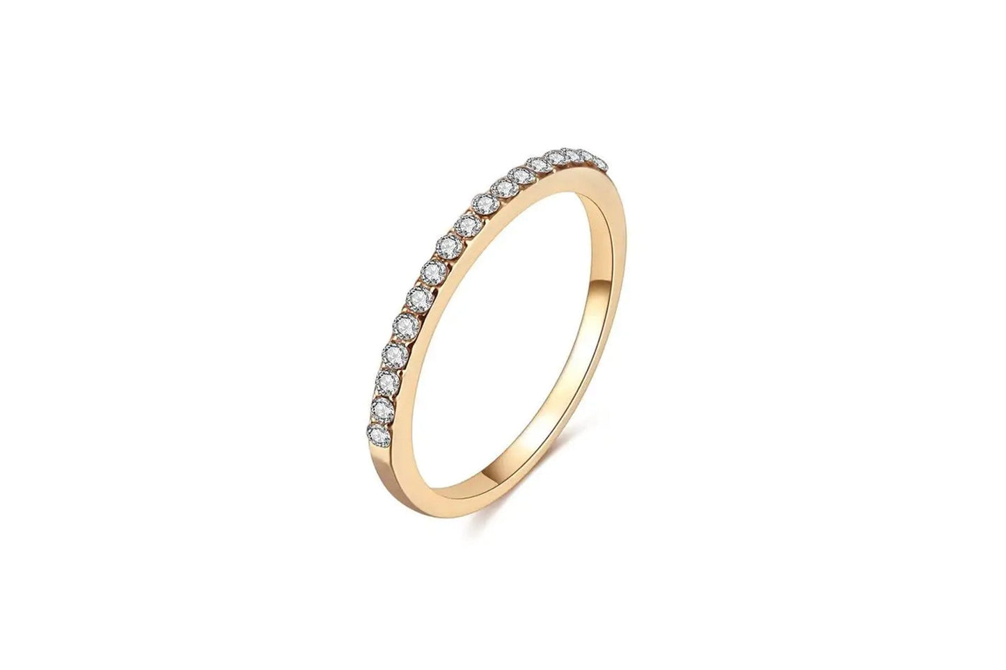 Cubic Zirconia Stackable Ring | Silver, Rose Gold, Gold | S925 Sterling Silver | Minimalist Aesthetic