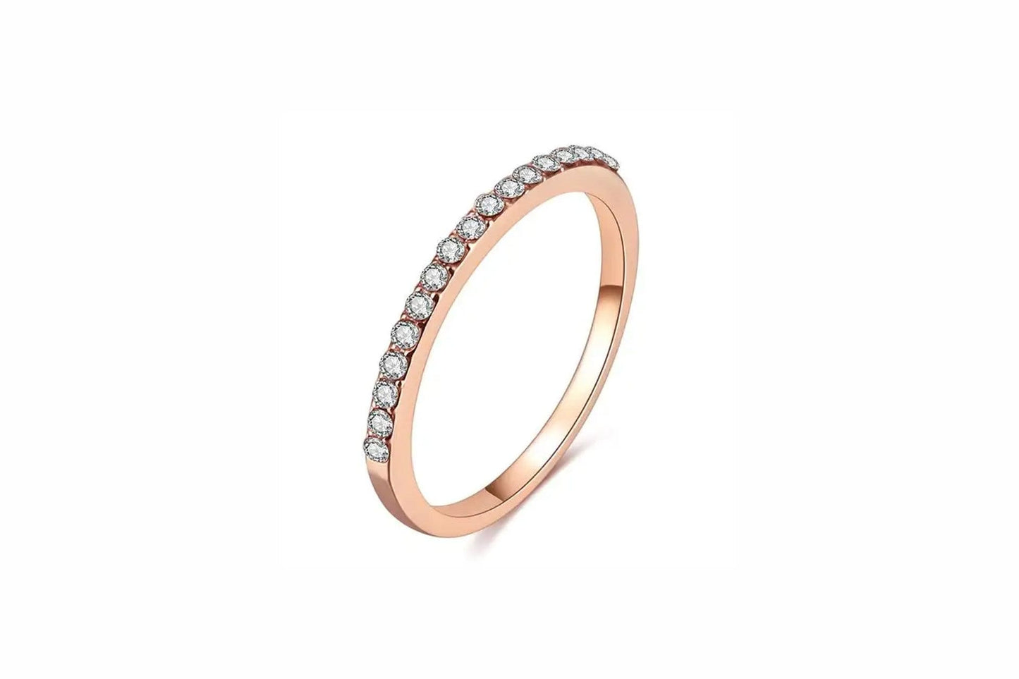 Cubic Zirconia Stackable Ring | Silver, Rose Gold, Gold | S925 Sterling Silver | Minimalist Aesthetic