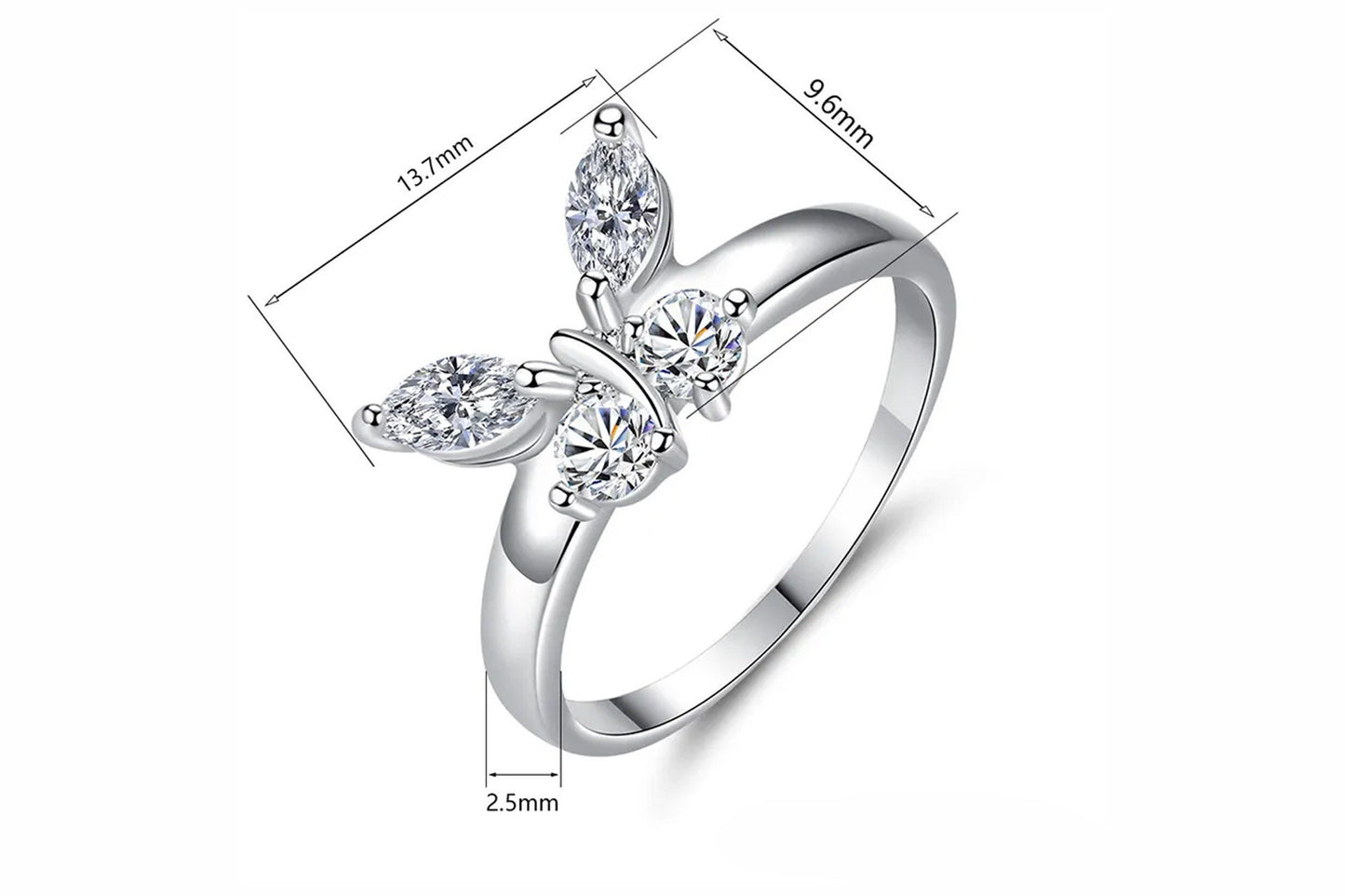 Butterfly Cubic Zirconia Ring | Y2K, Fairycore Aesthetic