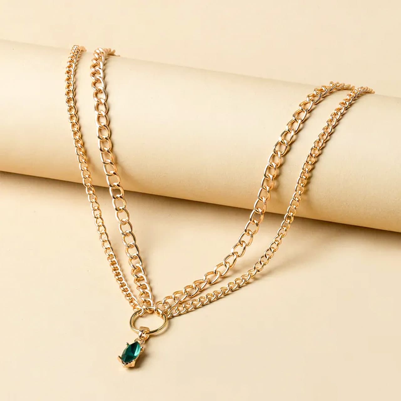 Gold Silver Rhinestone Layered Necklace | Choker