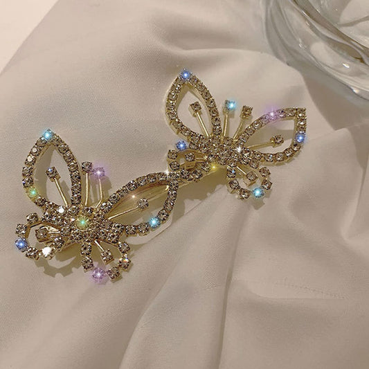 ENCHANTED Double Butterfly Hair Clip | Butterfly Hair Accessories | CZ Cubic Zirconia Crystals, Fairycore, Y2K Inspired, Princess Jewelry