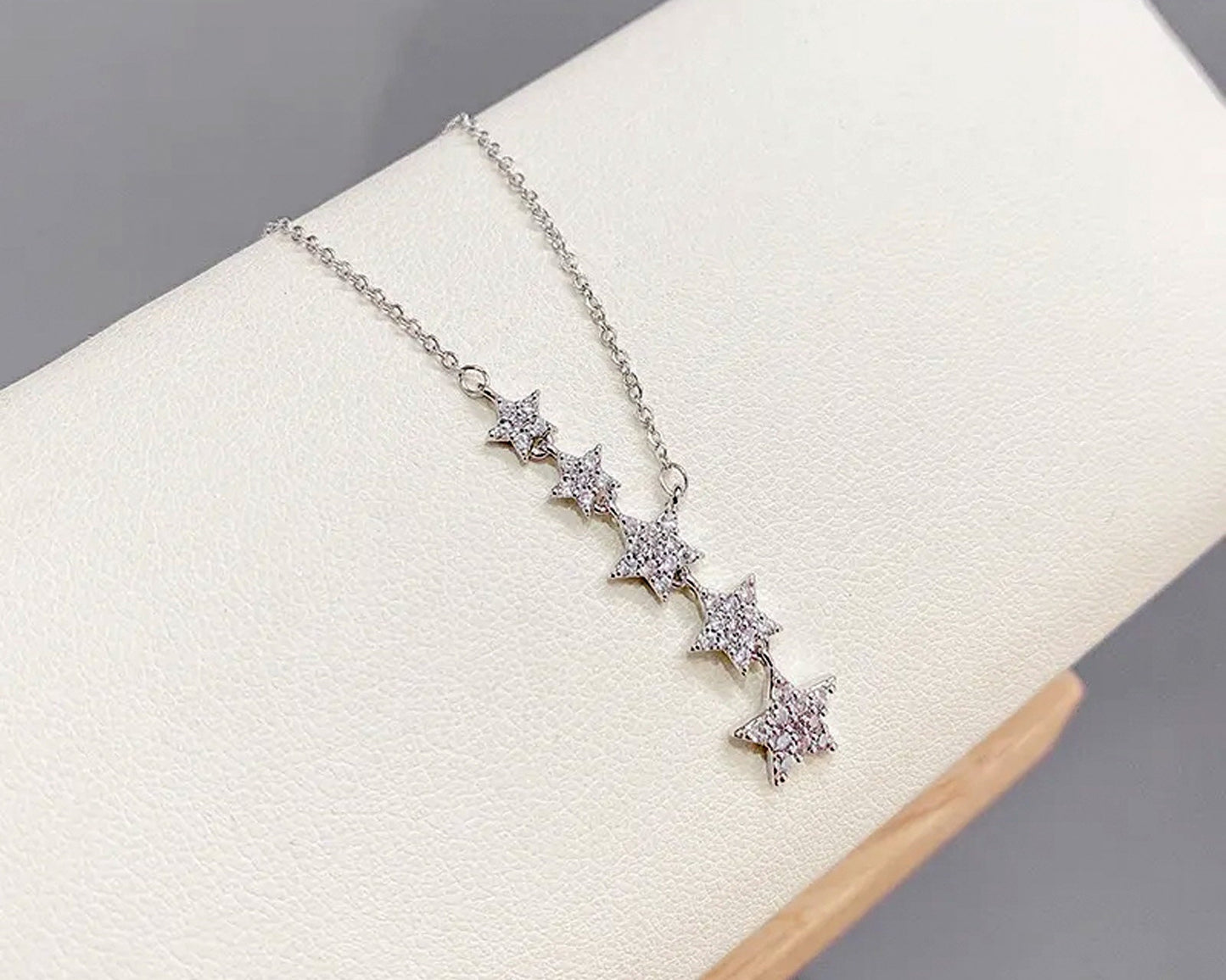 CELESTIAL Star Drop Pendant Necklace | Stainless Steel, 18K Gold-Plated, Rose Gold Chain | Y-Shape Layering Choker | CZ Cubic Zirconia