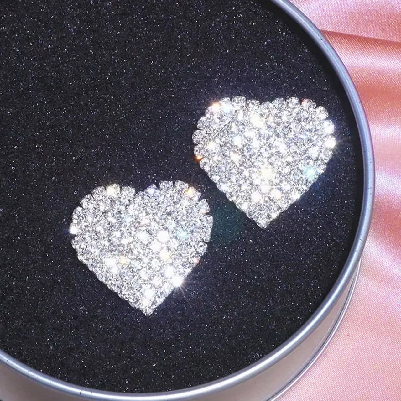 ENCHANTED Crystal Heart Stud Earrings | CZ Cubic Zirconia Studs | 925 Sterling Silver Earrings | Princesscore, Fairycore, Coquette