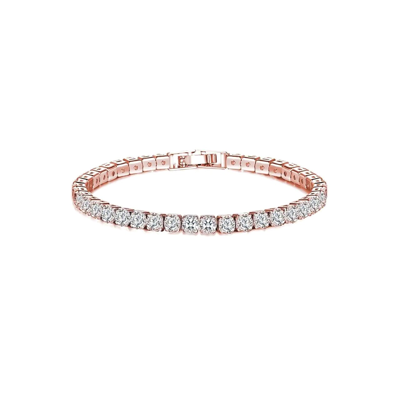 BRAXTON Tennis Bracelet | Silver, Pink, Rose Gold Tennis Bracelet | 925 Sterling Silver Bracelet | CZ Cubic Zirconia | Minimalist, Elegant