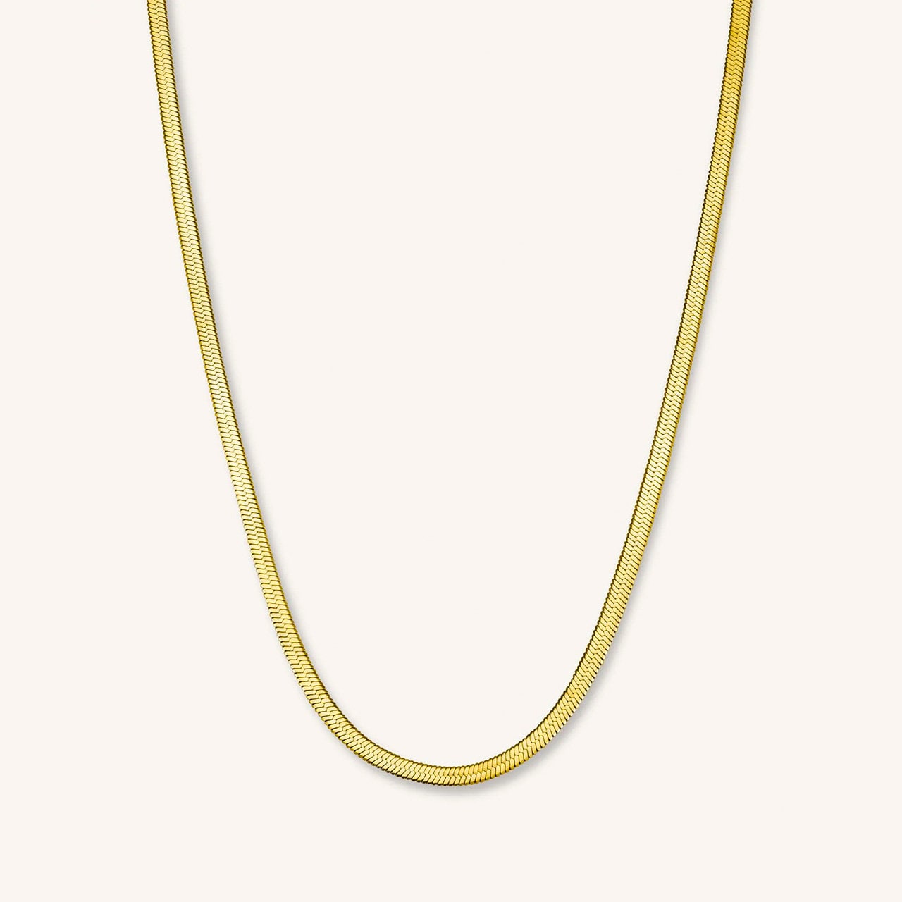 18K Gold Filled Herringbone Chain Necklace | Stainless Steel Snake Chain Necklace | Layering Necklace | Minimalist, Elegant Gift for Her